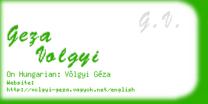 geza volgyi business card